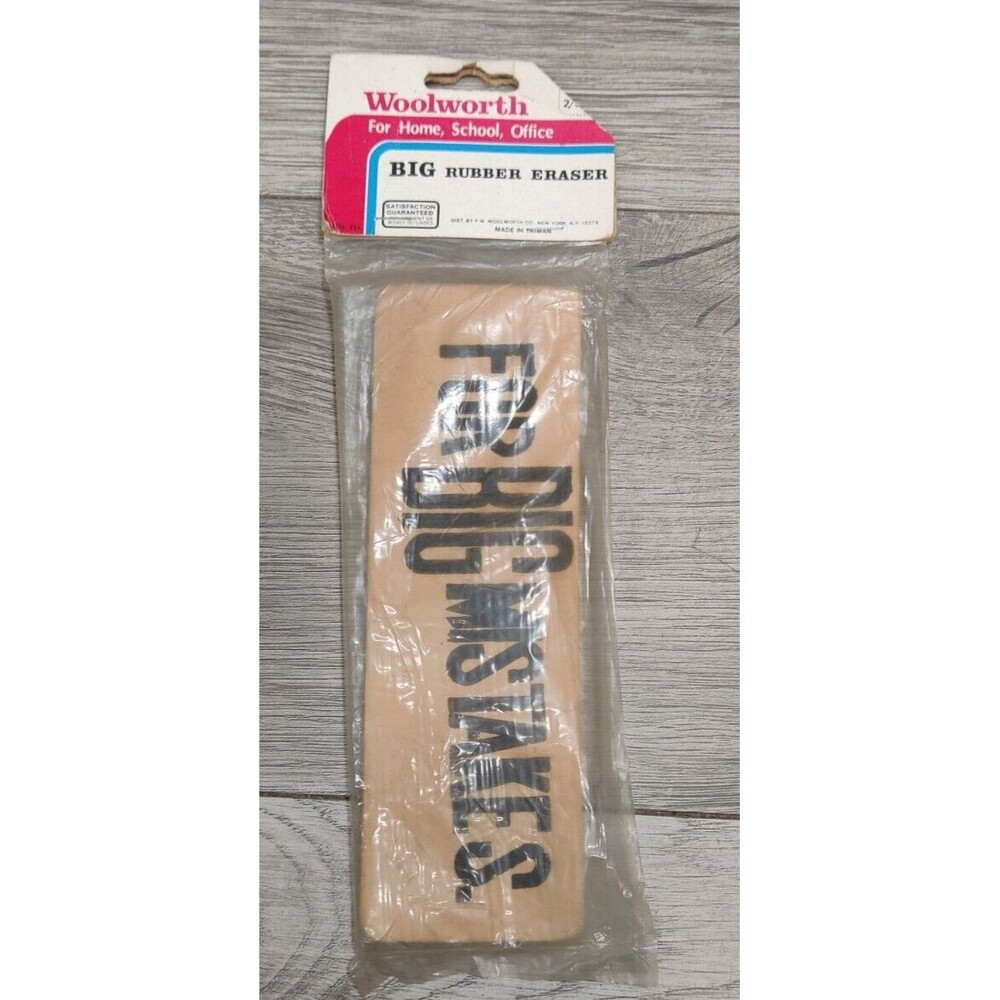 Vintage Woolworth Big Rubber Eraser For Big Mistakes Made in Twain